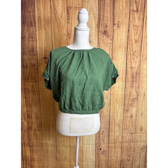 Madewell Women's Top Open Back Dusty Green Size S - Picture 3 of 6